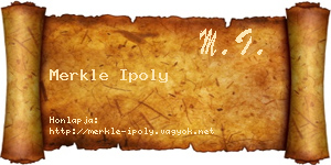 Merkle Ipoly névjegykártya